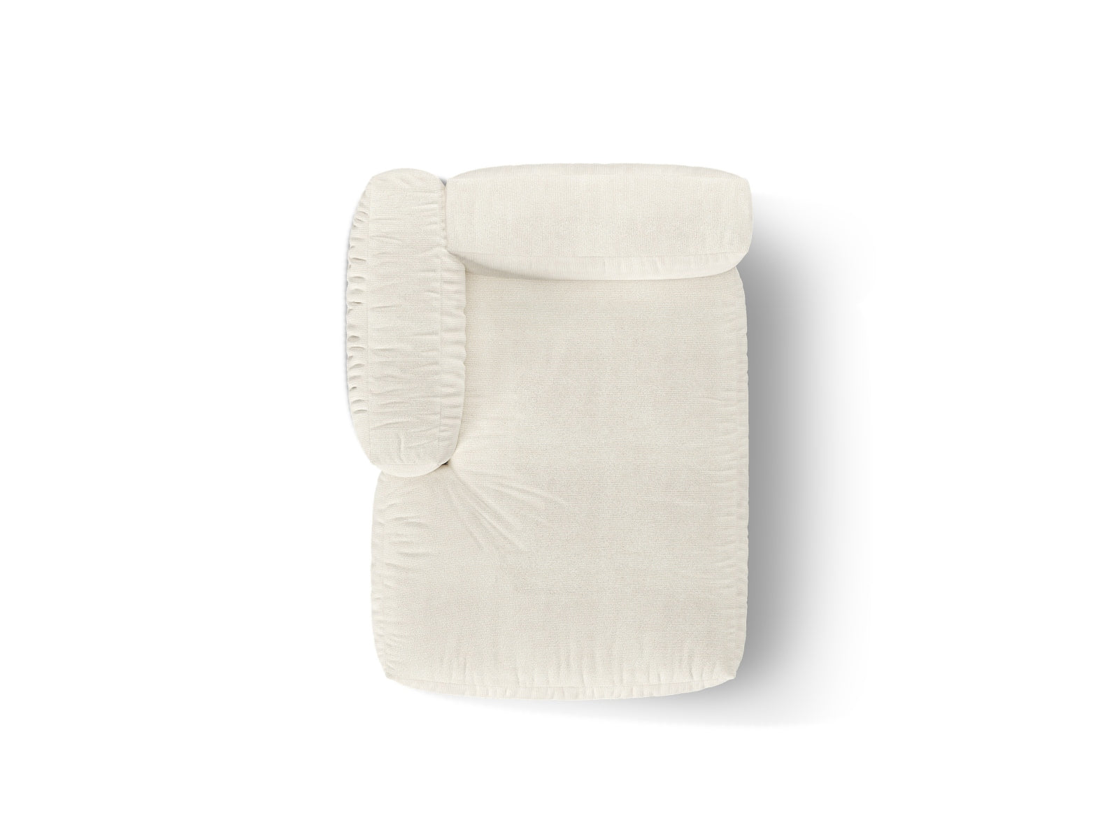 Stilvolle 1-Sitzer Chaise Longue Links Martina in sanftem Ivory-Monet, perfekt für moderne Wohnkonzepte und entspannende Momente.