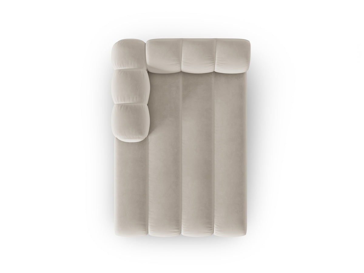 Lupine Velour Sofa Chaise Lounge links 2 Sitzer in Beige-Salvador präsentiert im Onlineshop von KAQTU Design AG. L-Sofa links ist von Micadoni