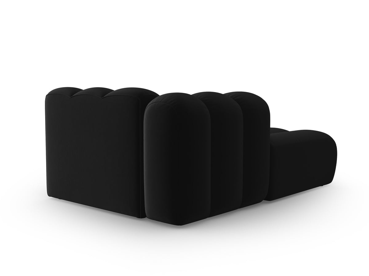 Lupine Velour Sofa Chaise Lounge links 2 Sitzer in Black-Salvador präsentiert im Onlineshop von KAQTU Design AG. L-Sofa links ist von Micadoni