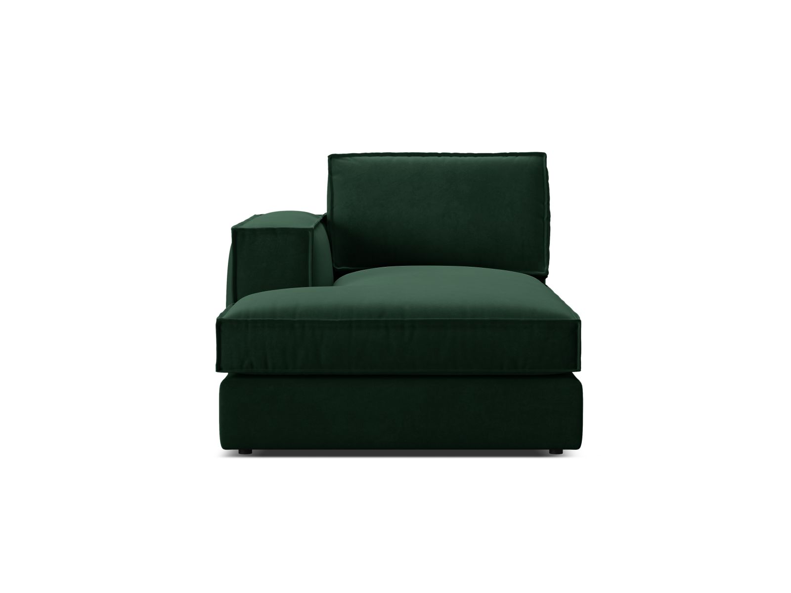 1-Sitzer Chaise Longue links Pola in Bottle Green-Salvador präsentiert im Onlineshop von KAQTU Design AG. Modulares Sofa ist von Micadoni