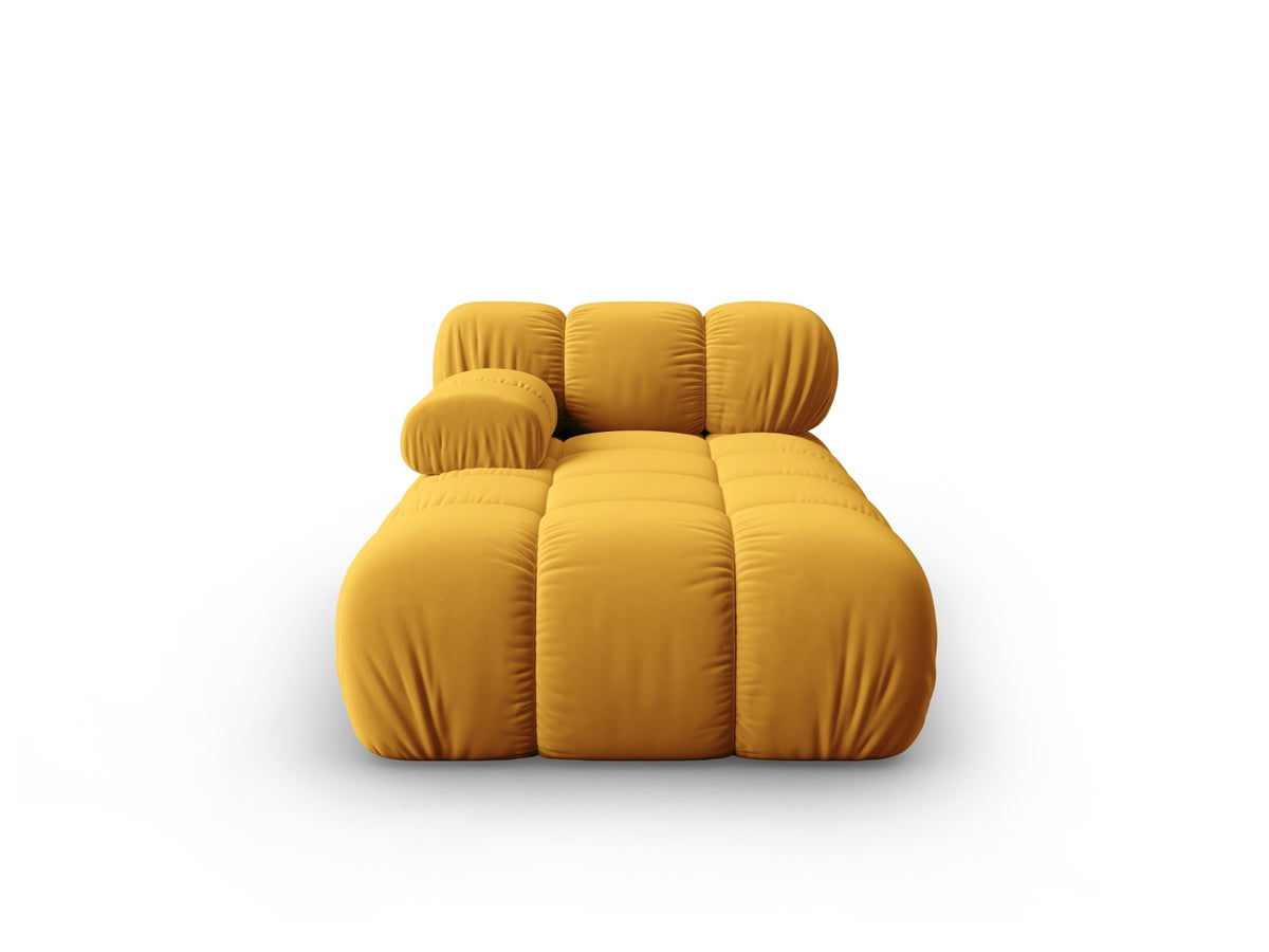 Bellis Velour Sofa Chaise Lounge links 1 Sitz 94cm in Yellow-Bluvel präsentiert im Onlineshop von KAQTU Design AG. Modulares Sofa ist von Micadoni