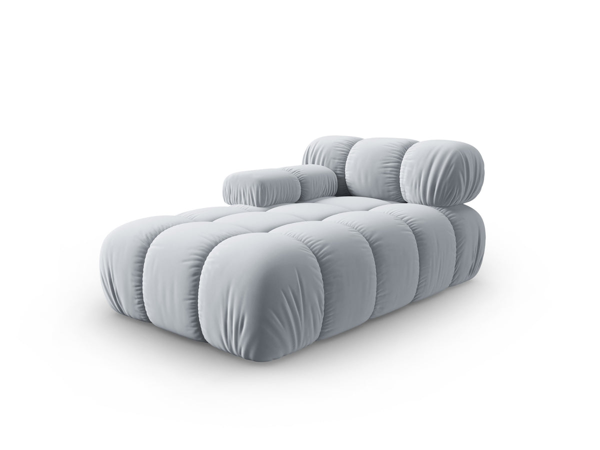 Bellis Velour Sofa Chaise Lounge links 1 Sitz 94cm in Light Blue-Bluvel präsentiert im Onlineshop von KAQTU Design AG. Modulares Sofa ist von Micadoni