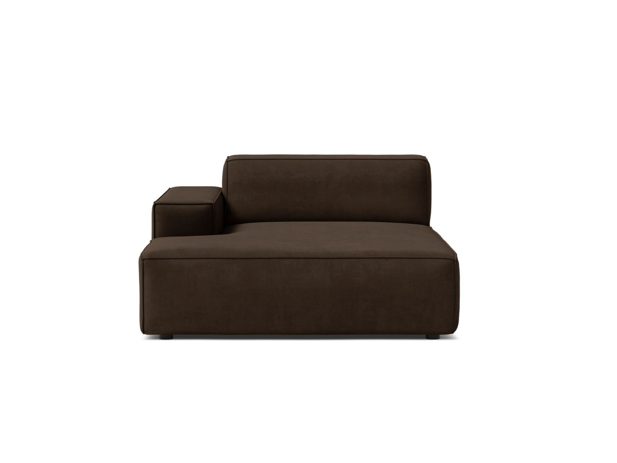 1-Sitzer Chaise Longue Links Jodie in Dark Grey-Bluvel präsentiert im Onlineshop von KAQTU Design AG. Modulares Sofa ist von Micadoni
