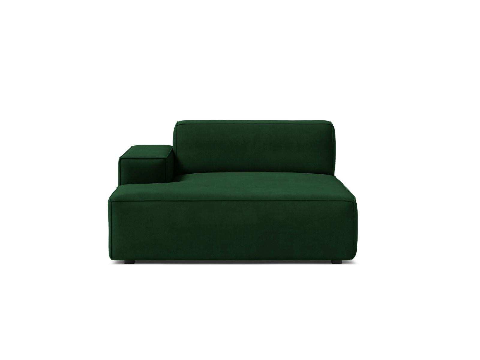 1-Sitzer Chaise Longue Links Jodie in Bottle Green-Bluvel präsentiert im Onlineshop von KAQTU Design AG. Modulares Sofa ist von Micadoni