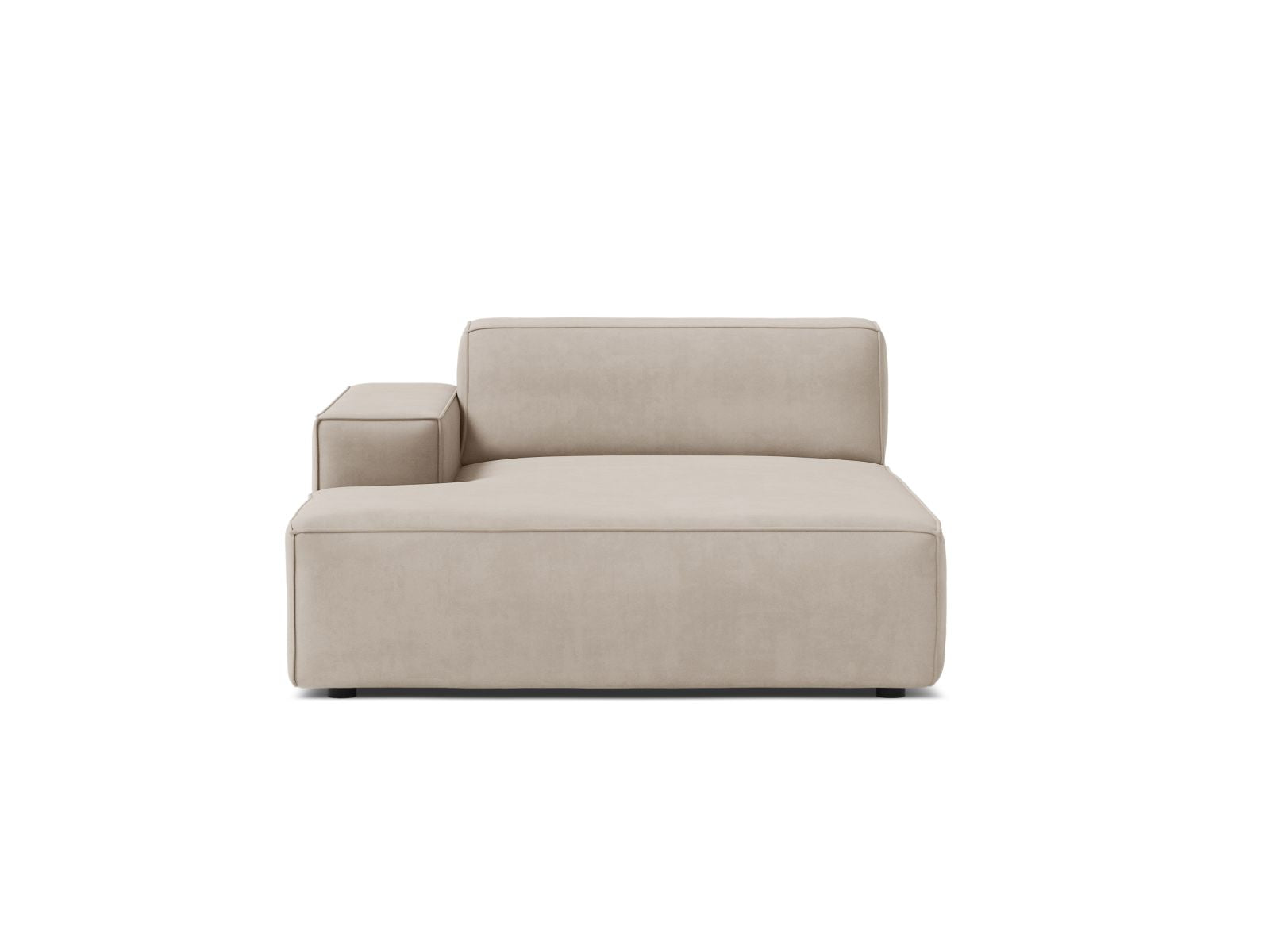 1-Sitzer Chaise Longue Links Jodie in Dark Beige-Bluvel präsentiert im Onlineshop von KAQTU Design AG. Modulares Sofa ist von Micadoni