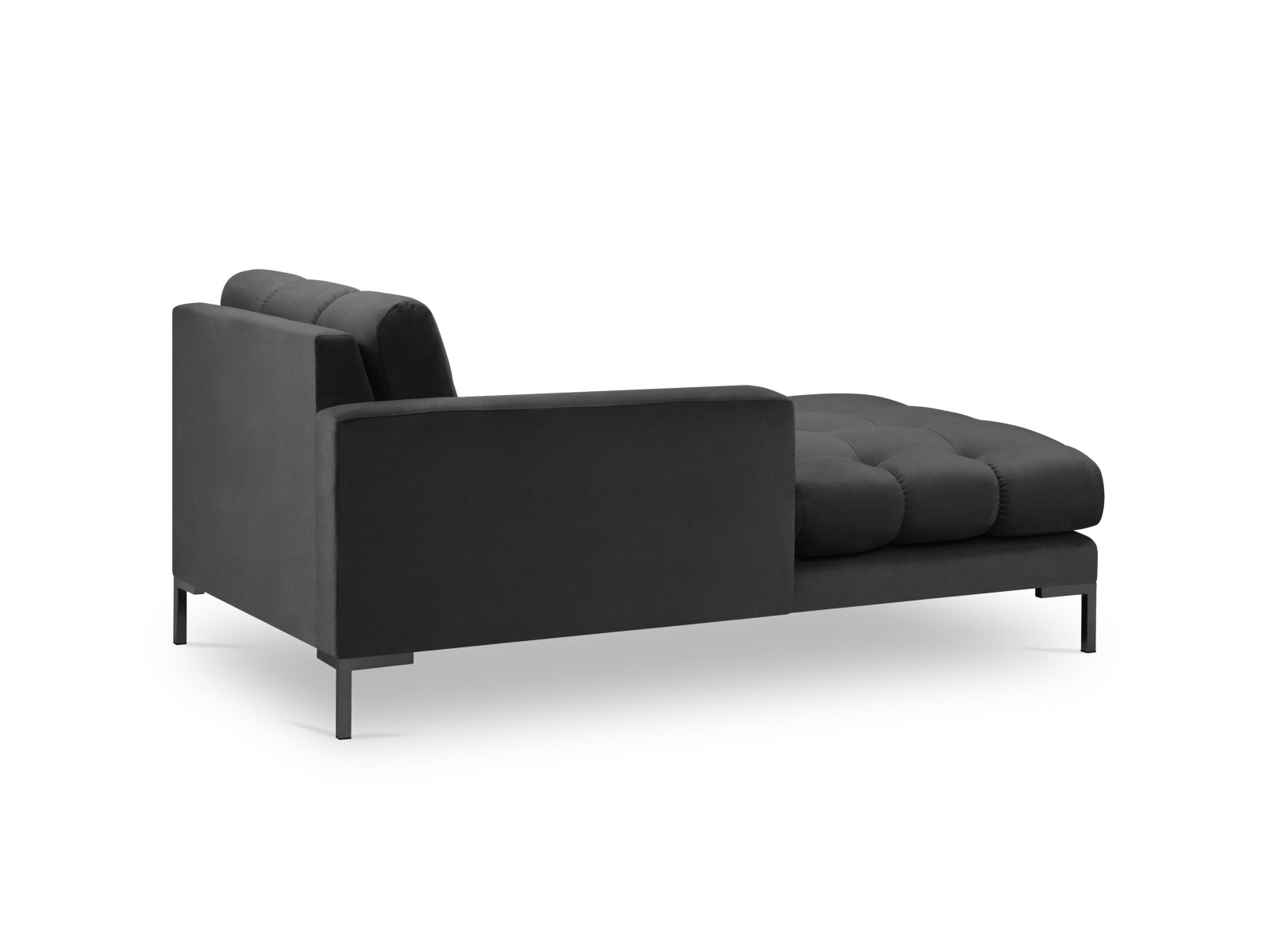 Mamaia Velour Sofa Chaise Lounge links 1 Sitz in Dark Grey/Schwarz präsentiert im Onlineshop von KAQTU Design AG. L-Sofa links ist von Micadoni