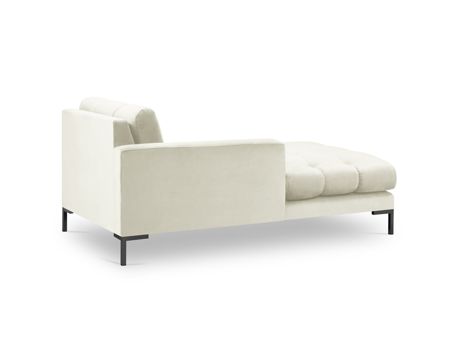 Mamaia Velour Sofa Chaise Lounge links 1 Sitz in Light Beige/Schwarz präsentiert im Onlineshop von KAQTU Design AG. L-Sofa links ist von Micadoni