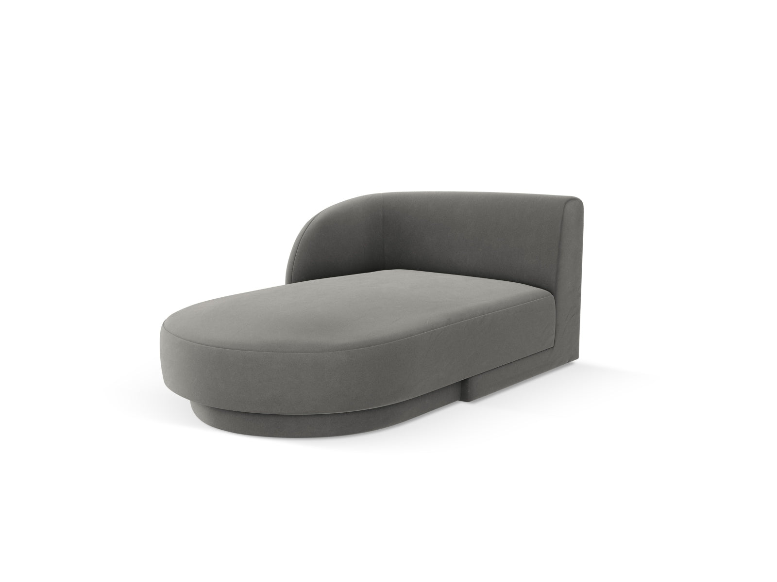Miley Velour Sofa Chaise Lounge links 2 Sitzer in Light Grey präsentiert im Onlineshop von KAQTU Design AG. L-Sofa links ist von Micadoni