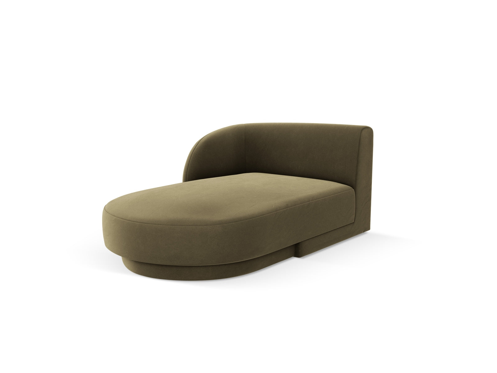 Elegantes Miley Velour Sofa Chaise Lounge links, 2-Sitzer in stilvollem Green-Bluvel, ideal für moderne Wohnräume.