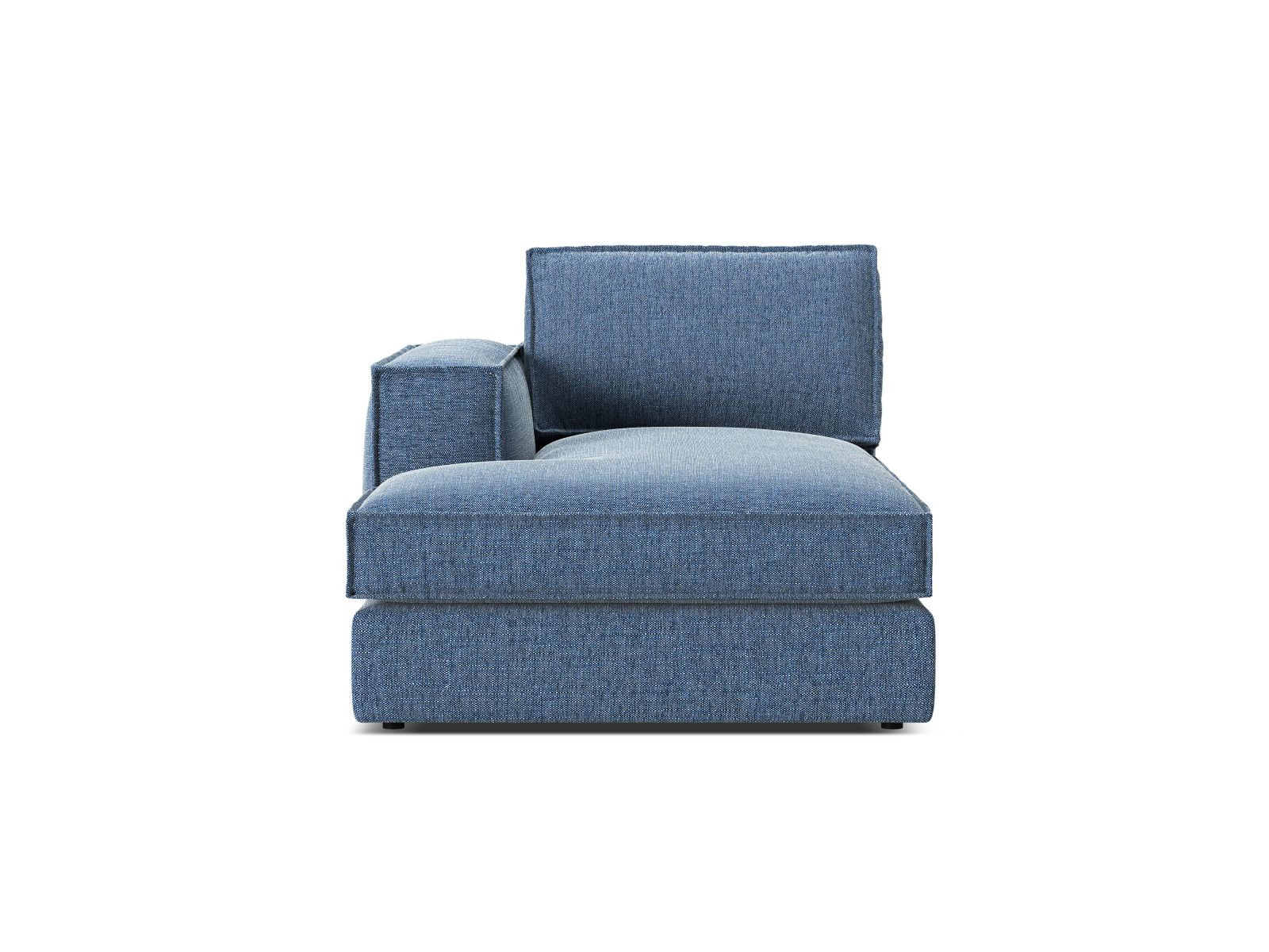 1-Sitzer Chaise Longue links Pola in Dark Blue-Babel präsentiert im Onlineshop von KAQTU Design AG. Modulares Sofa ist von Micadoni