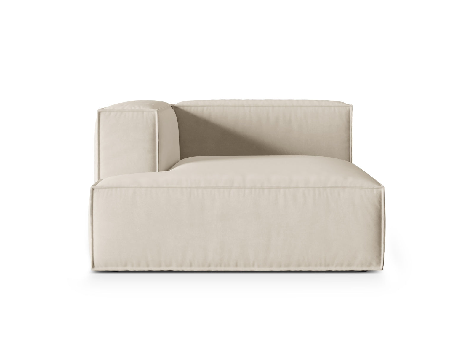 Nuria Velour Chaise Longue links 1 Sitzer in Beige-Paris präsentiert im Onlineshop von KAQTU Design AG. Modulares Sofa ist von Micadoni