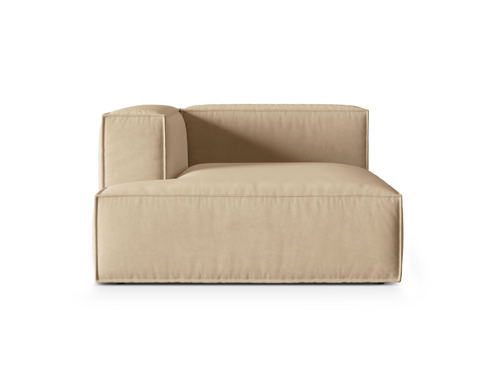 Nuria Velour Chaise Longue links 1 Sitzer in Nude-Paris präsentiert im Onlineshop von KAQTU Design AG. Modulares Sofa ist von Micadoni
