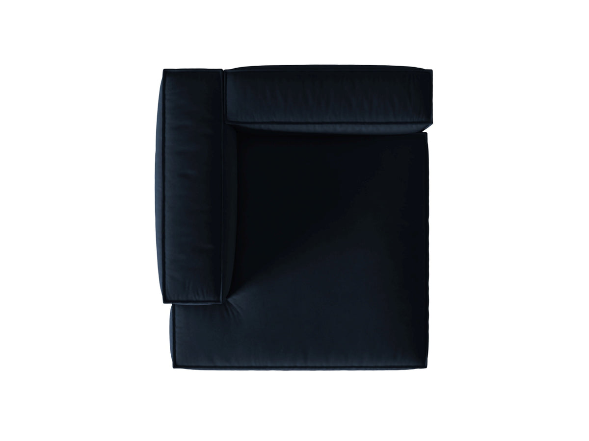 Nuria Velour Chaise Longue links 1 Sitzer in Dark Blue-Paris präsentiert im Onlineshop von KAQTU Design AG. Modulares Sofa ist von Micadoni