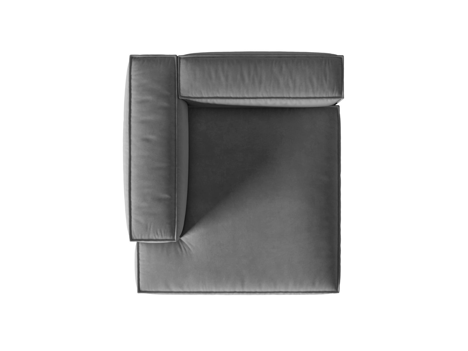 Nuria Velour Chaise Longue links 1 Sitzer in Grey-Paris präsentiert im Onlineshop von KAQTU Design AG. Modulares Sofa ist von Micadoni