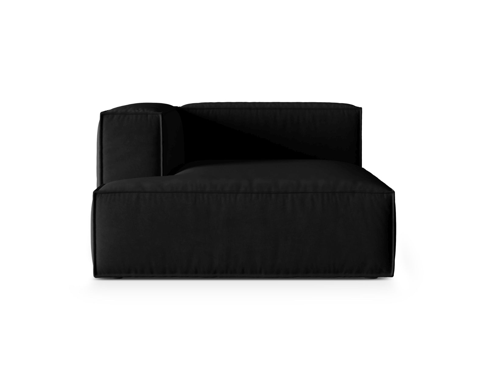 Nuria Velour Chaise Longue links 1 Sitzer in Black-Paris präsentiert im Onlineshop von KAQTU Design AG. Modulares Sofa ist von Micadoni