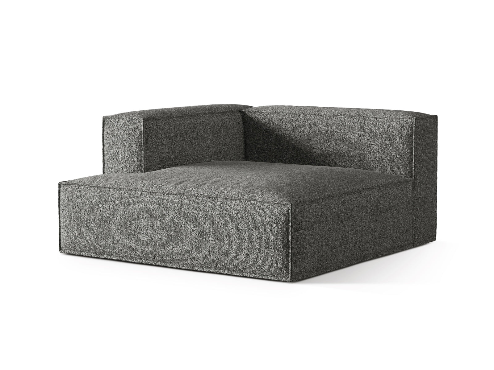 Elegante Nuria Modular Chaise Longue links in Graphit, ideal für stilvolle Wohnräume. Hochwertiges Design von Micadoni.
