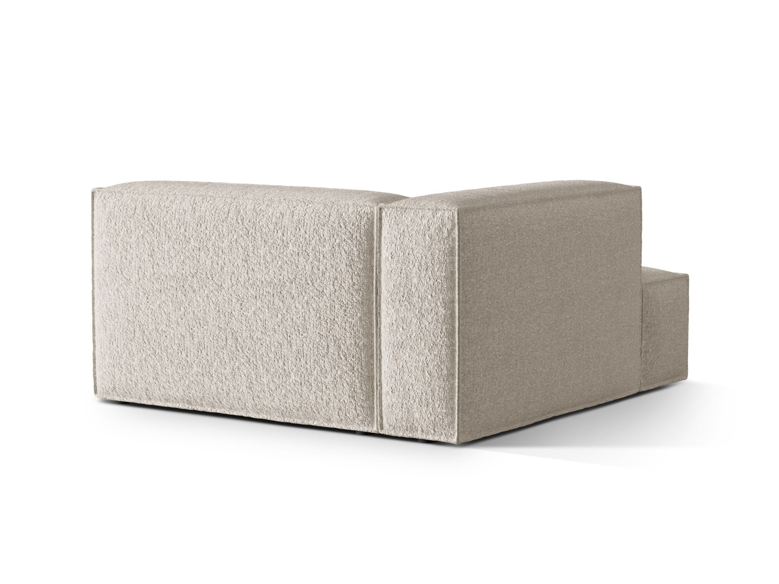 Beige Nuria Modular Chaise Longue links, elegantes 1-Sitzer Sofa von Micadoni, ideal für individuelle Wohnkonzepte und Komfort.
