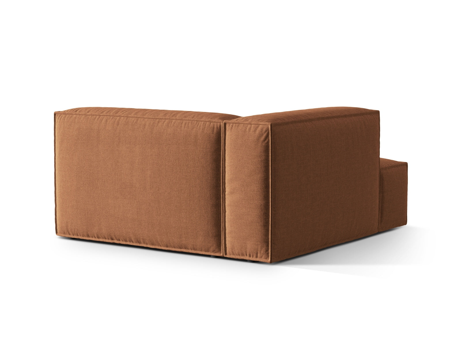 Elegante Nuria Velour Chaise Longue links, 1 Sitzer in einem einladenden Honigton, ideal für stilvolle und komfortable Wohnräume.
