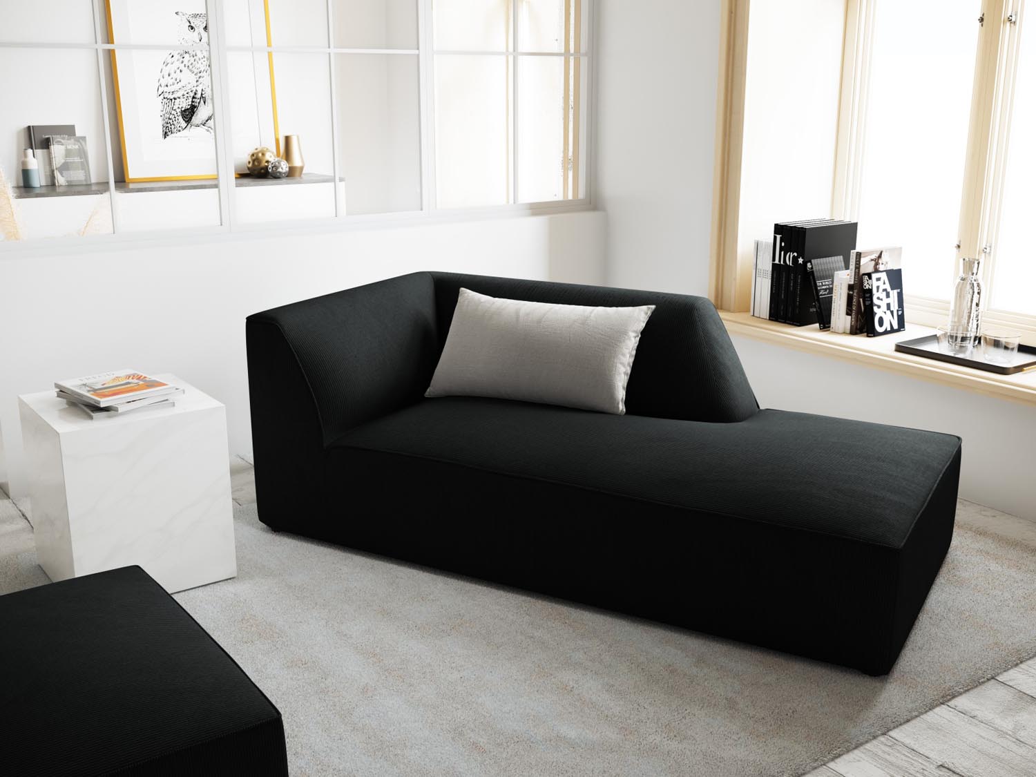 Ruby Sofa Chaise Lounge rechts 1 Sitz in Black präsentiert im Onlineshop von KAQTU Design AG. L-Sofa rechts ist von Micadoni