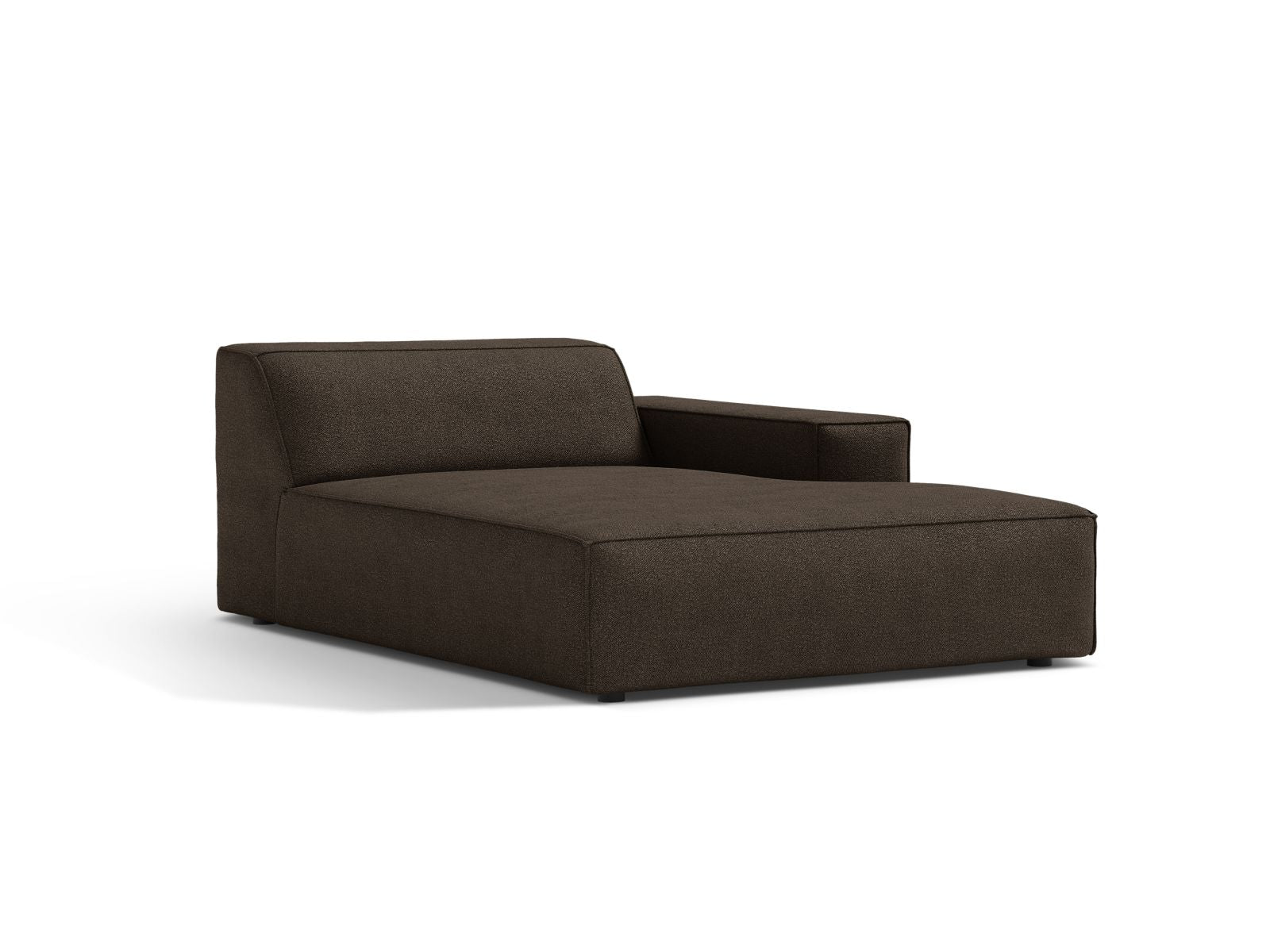 Elegante 1-Sitzer Chaise Longue Rechts Jodie in Braun, ideal für stilvolle Wohnräume. Teil der modularen Sofaserie von Micadoni.