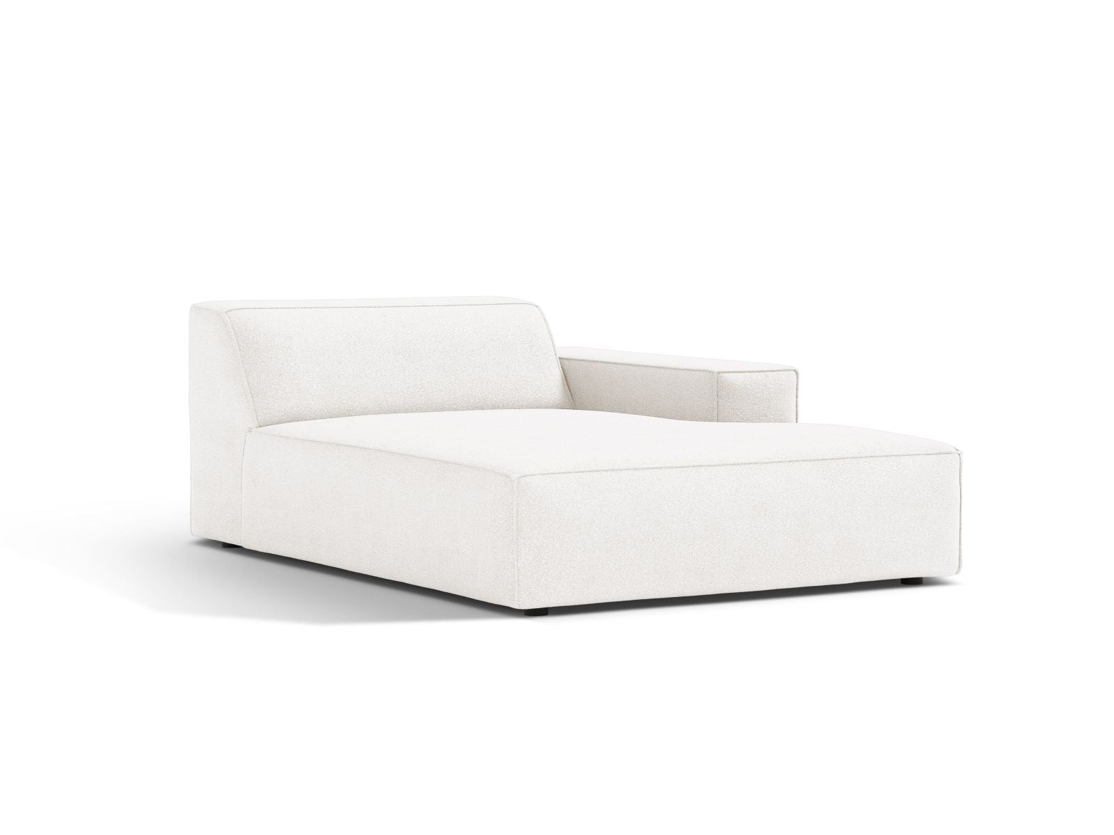 Elegante 1-Sitzer Chaise Longue Rechts Jodie in stilvollem Weiß, ideal für moderne Wohnräume und vielseitige Sofa-Kombinationen.