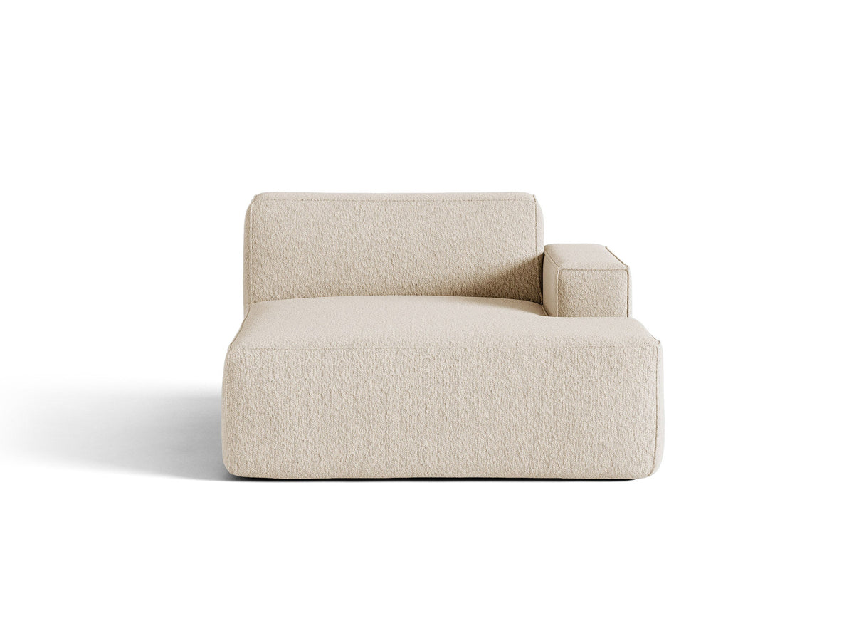 Jodie Sofamodul Chaiselongue rechts von Micadoni in Dark Grey-Bluvel, Stoffbezug, Massivholzrahmen, schwarze Kunststoffbeine