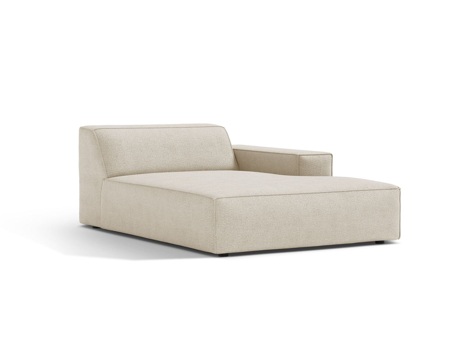 Elegante 1-Sitzer Chaise Longue Rechts Jodie in sanftem Beige, ideal für stilvolle Wohnräume und vielseitige Sofa-Kombinationen.