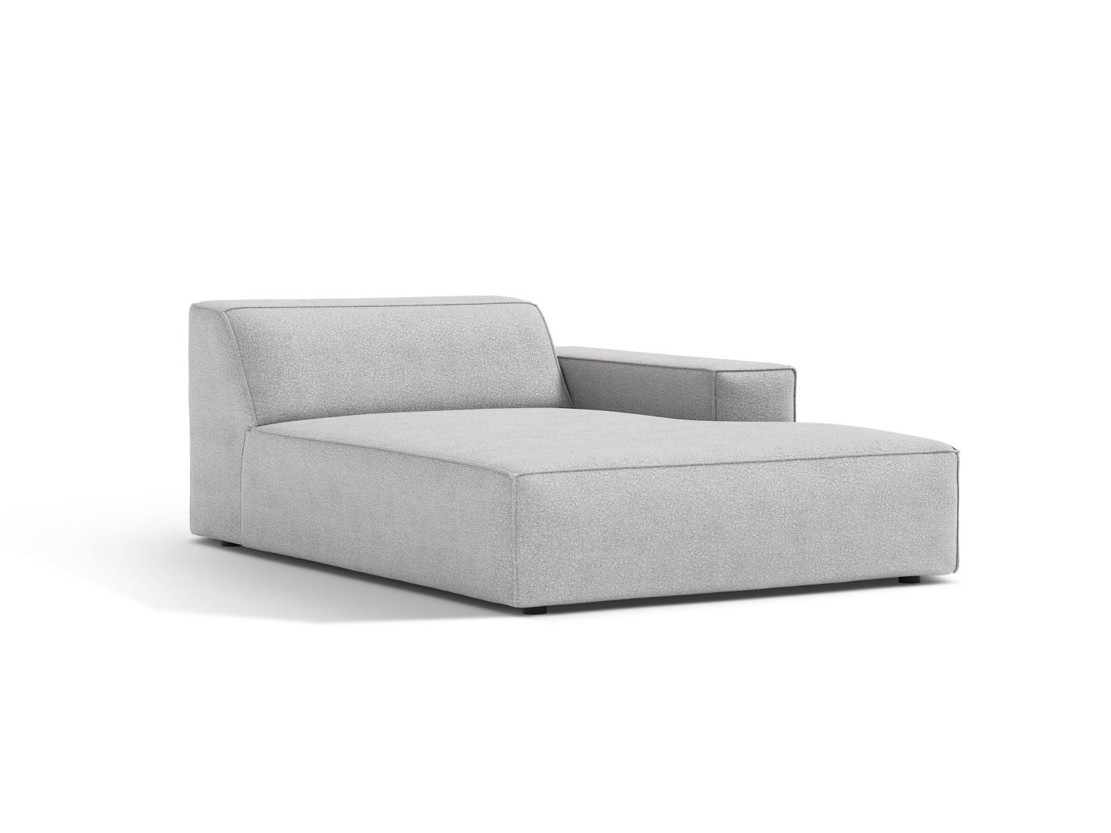 Elegante 1-Sitzer Chaise Longue Rechts Jodie in hellem Grau, ideal für stilvolle Wohnräume und vielseitige Sofa-Kombinationen.