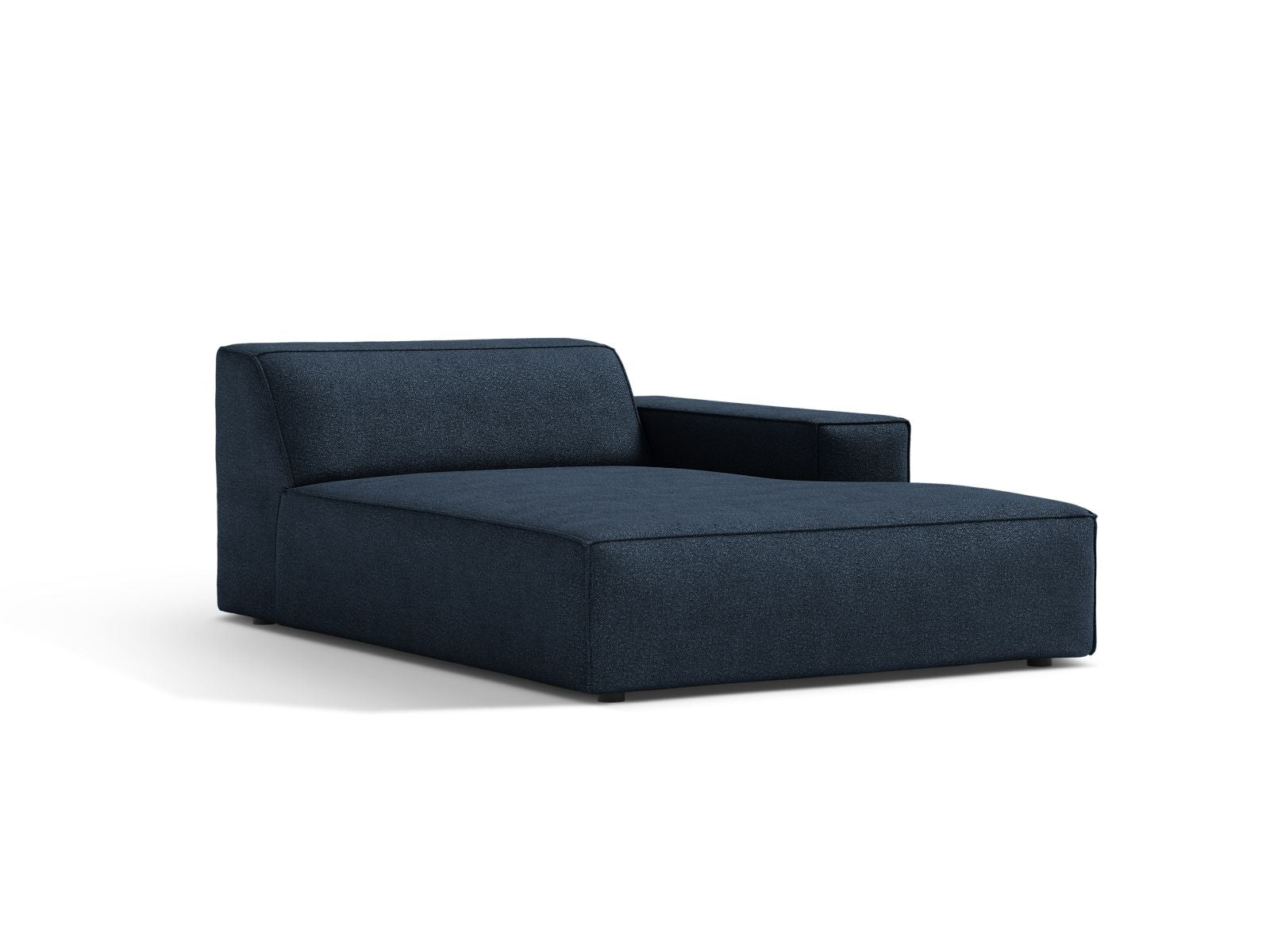 Elegante 1-Sitzer Chaise Longue Rechts Jodie in Dunkelblau, ideal für stilvolle Wohnräume. Teil des modularen Sofas von Micadoni.