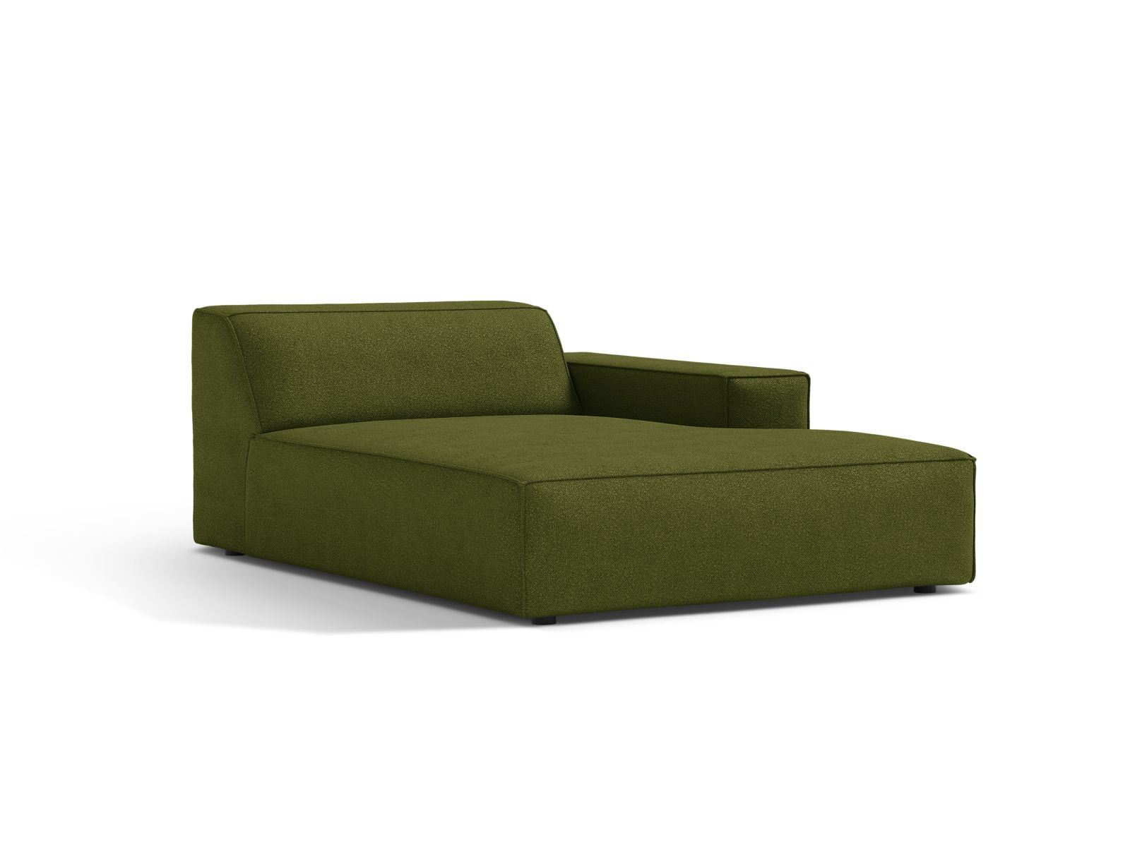 Elegante 1-Sitzer Chaise Longue in Dunkelolivgrün, ideal für stilvolle Wohnräume. Teil des modularen Sofas von Micadoni.