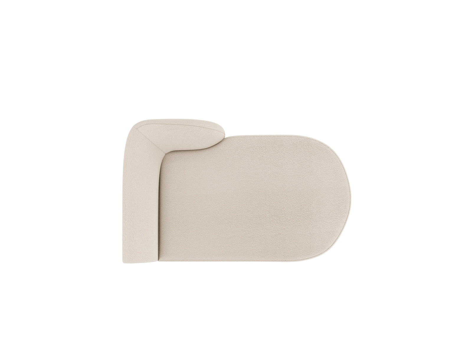 Miley Boucle Sofa Chaise Lounge rechts 2 Sitzer in Beige präsentiert im Onlineshop von KAQTU Design AG. L-Sofa rechts ist von Micadoni