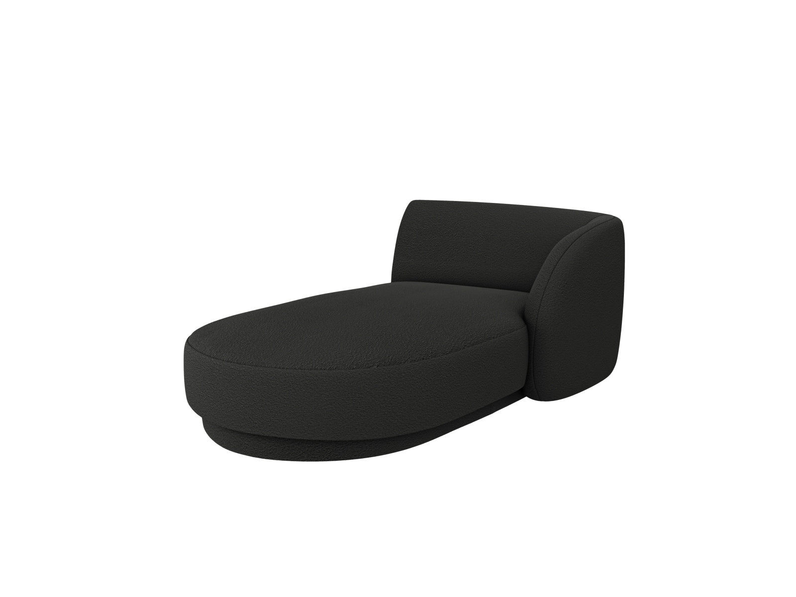 Elegantes Miley Boucle Sofa Chaise Lounge rechts, 2-Sitzer in stilvollem Schwarz, ideal für moderne Wohnräume.