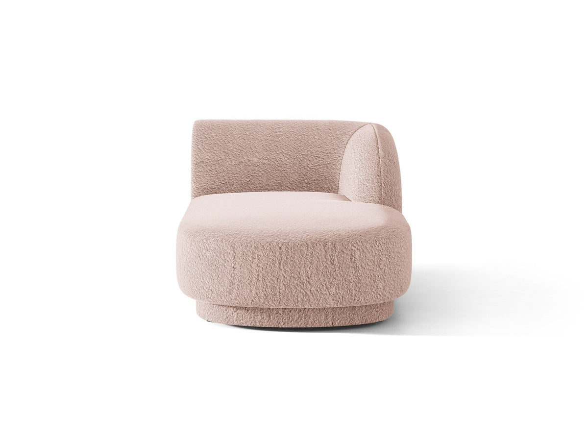 Miley Chaiselongue von Micadoni in Dunkelbeige, Stoffbezug Bluvel, rechtsseitige Ausrichtung, schwarze Kunststoffbeine, modulares Sofa-Element.