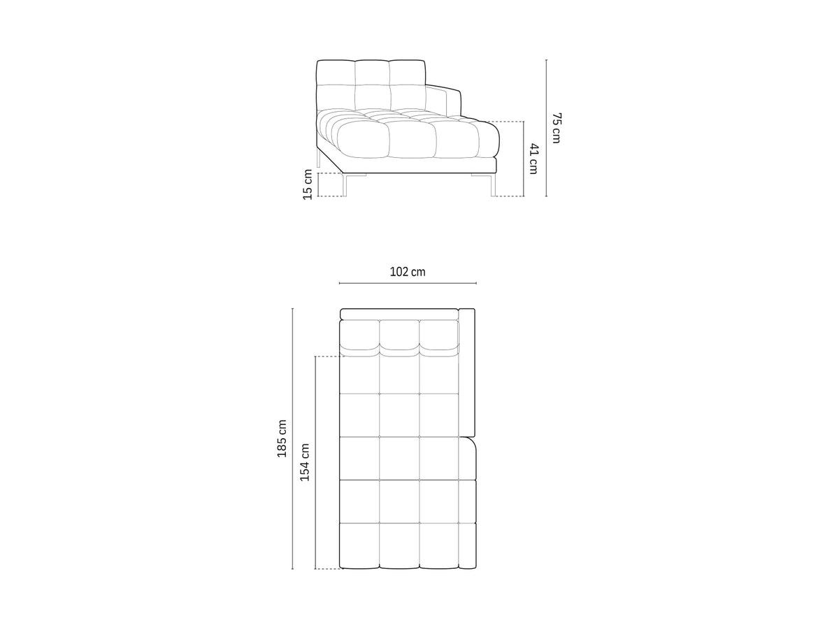 Mamaia Sofa Chaise Lounge rechts 1 Sitz in Black/Schwarz-Neve präsentiert im Onlineshop von KAQTU Design AG. L-Sofa rechts ist von Micadoni