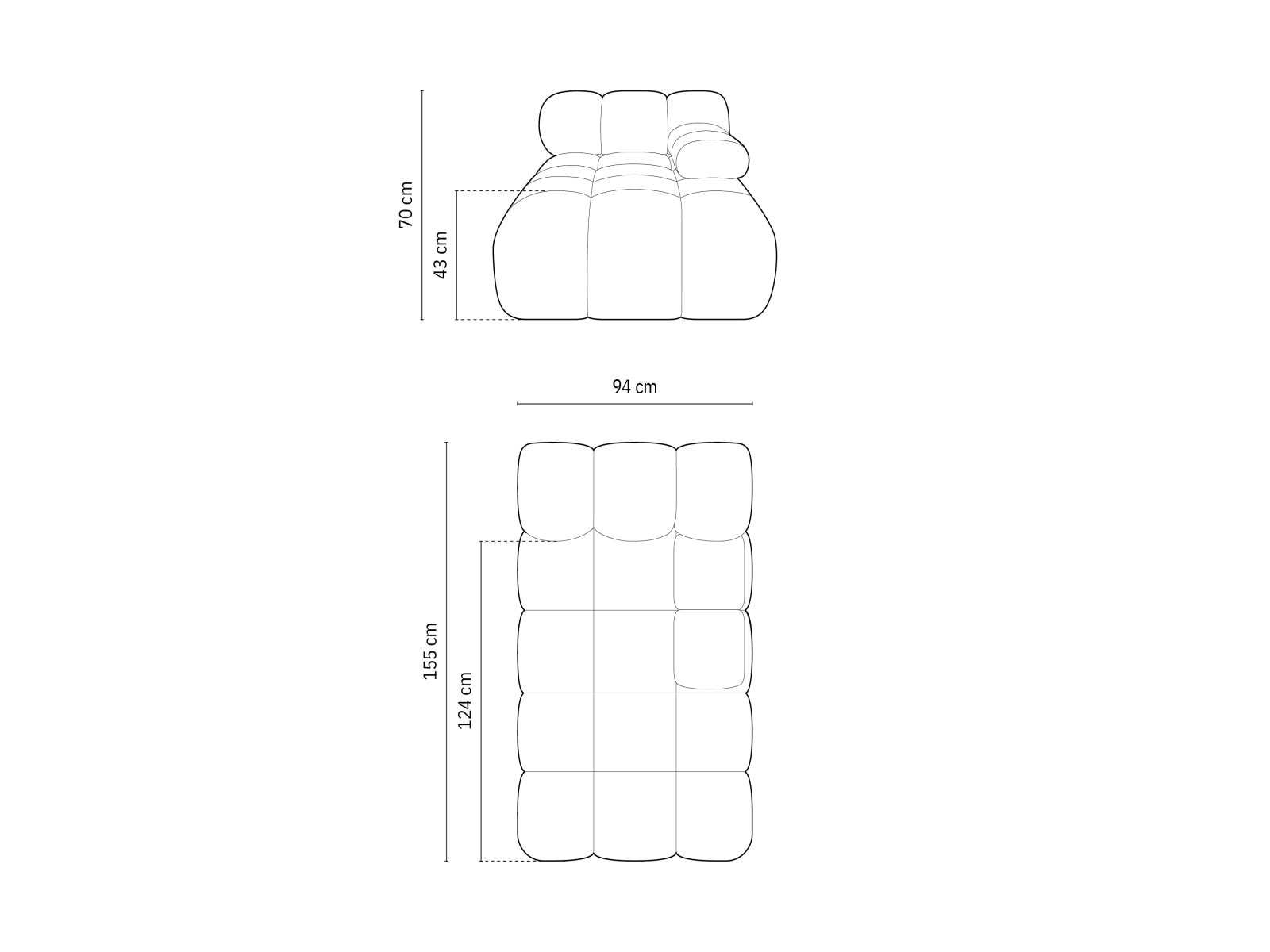 Bellis Sofa Chaise Lounge rechts 1 Sitz 94cm in Amazon Green präsentiert im Onlineshop von KAQTU Design AG. L-Sofa rechts ist von Micadoni