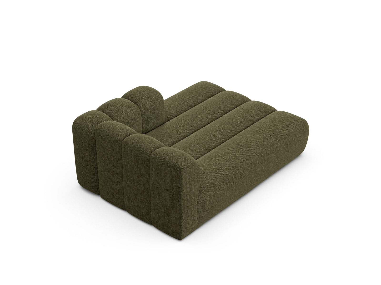 Moderne Lupine Chaise Longue rechts, 2-Sitzer in ansprechendem Green-Eden, perfekt für kreative Wohnraumgestaltungen und Kombinationen.