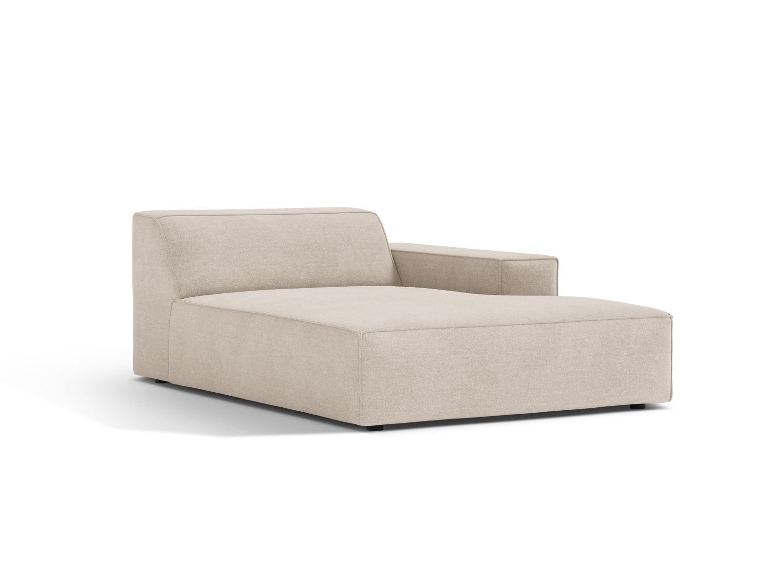 Elegante 1-Sitzer Chaise Longue Rechts Jodie in sanftem Beige, ideal für stilvolle Wohnräume und vielseitige Sofa-Kombinationen.