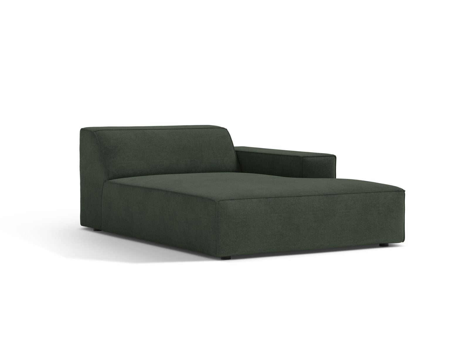 Elegante 1-Sitzer Chaise Longue Rechts Jodie in einem stilvollen Moosgrün, ideal für moderne Wohnräume und vielseitige Sofa-Kombinationen.