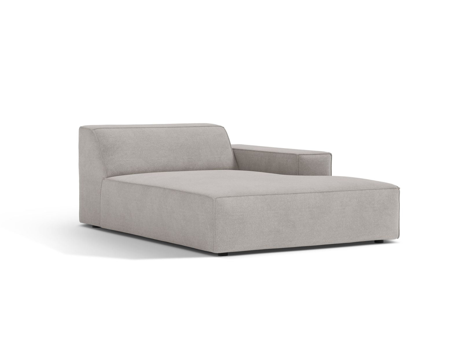 Elegante 1-Sitzer Chaise Longue Rechts Jodie in hellem Grau, ideal für stilvolle Wohnräume und vielseitige Sofa-Kombinationen.