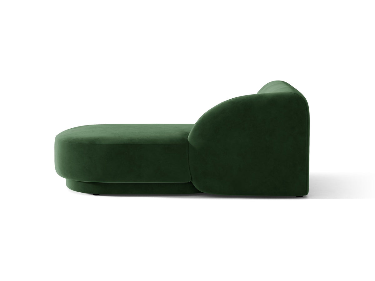 Miley Chaiselongue von Micadoni in Dunkelbeige, Stoffbezug Bluvel, rechtsseitige Ausrichtung, schwarze Kunststoffbeine, modulares Sofa-Element.