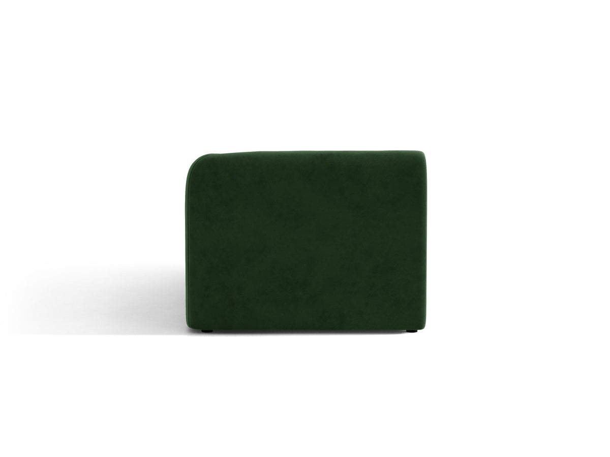 Miley Chaiselongue von Micadoni in Dunkelbeige, Stoffbezug Bluvel, rechtsseitige Ausrichtung, schwarze Kunststoffbeine, modulares Sofa-Element.