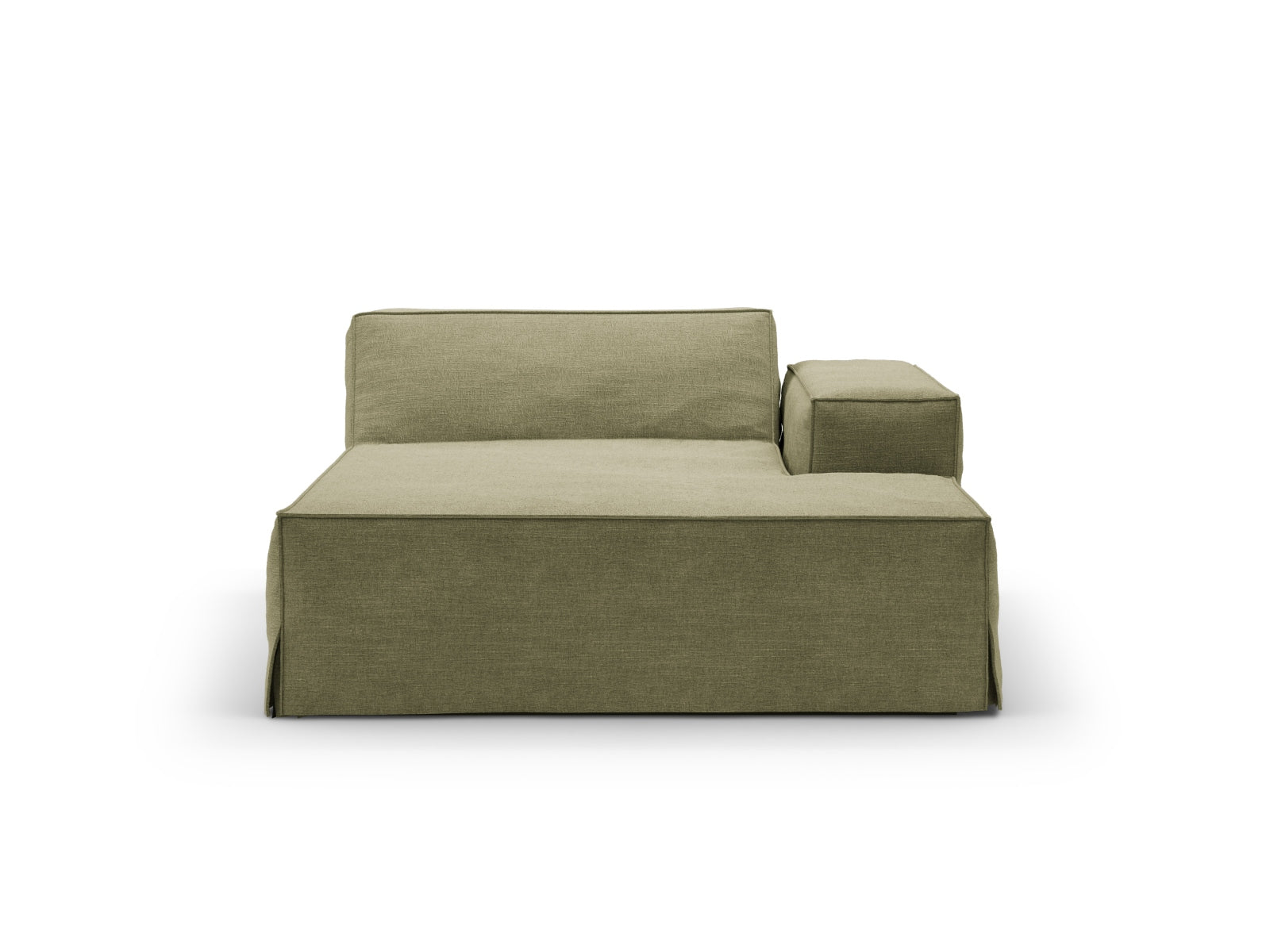 Jodie Modular Chaise Longue rechts  1 Sitzer in Light Green präsentiert im Onlineshop von KAQTU Design AG. Modulares Sofa ist von Micadoni