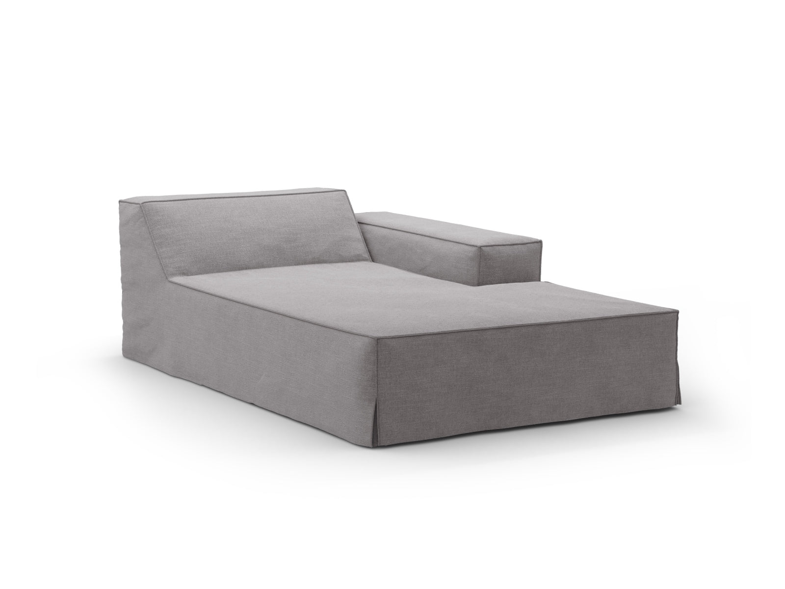 Jodie Modular Chaise Longue rechts  1 Sitzer in Warm grey präsentiert im Onlineshop von KAQTU Design AG. Modulares Sofa ist von Micadoni