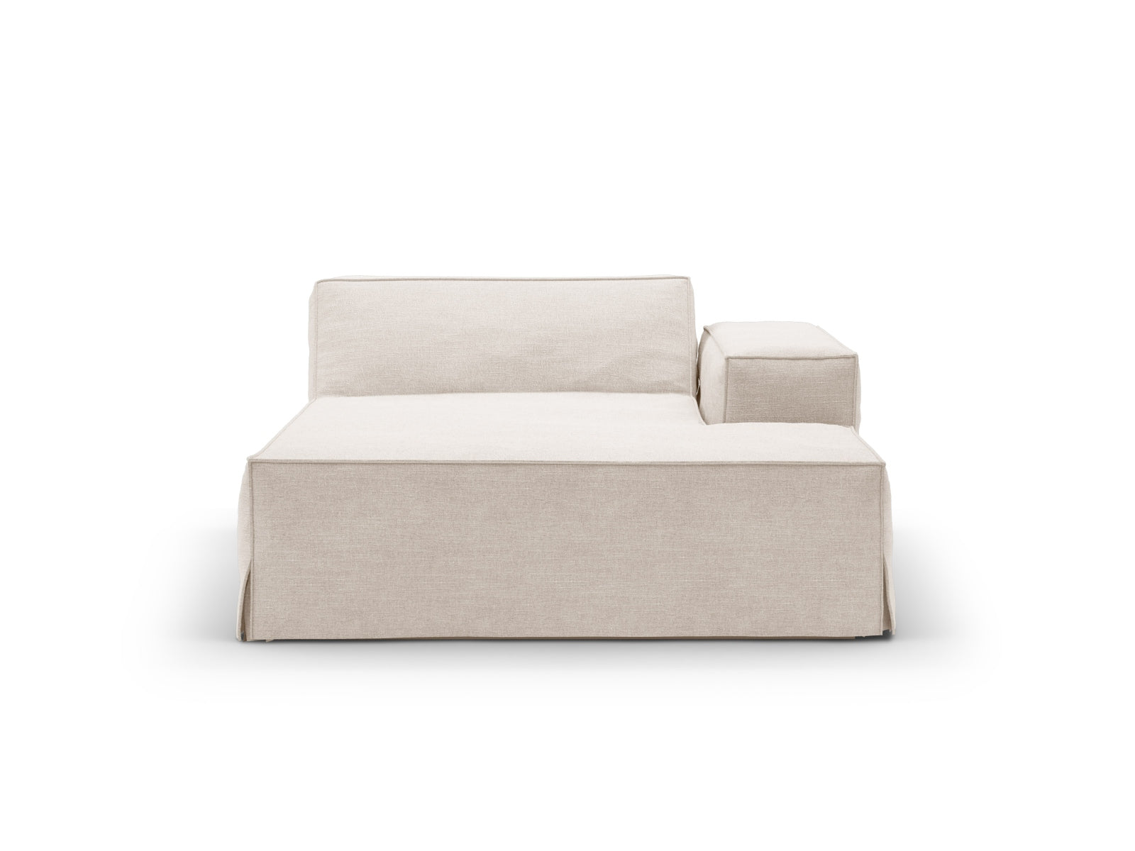 Beige Jodie Modular Chaise Longue rechts 1 Sitzer von Micadoni, stilvolles modulares Sofa für elegantes Wohndesign.