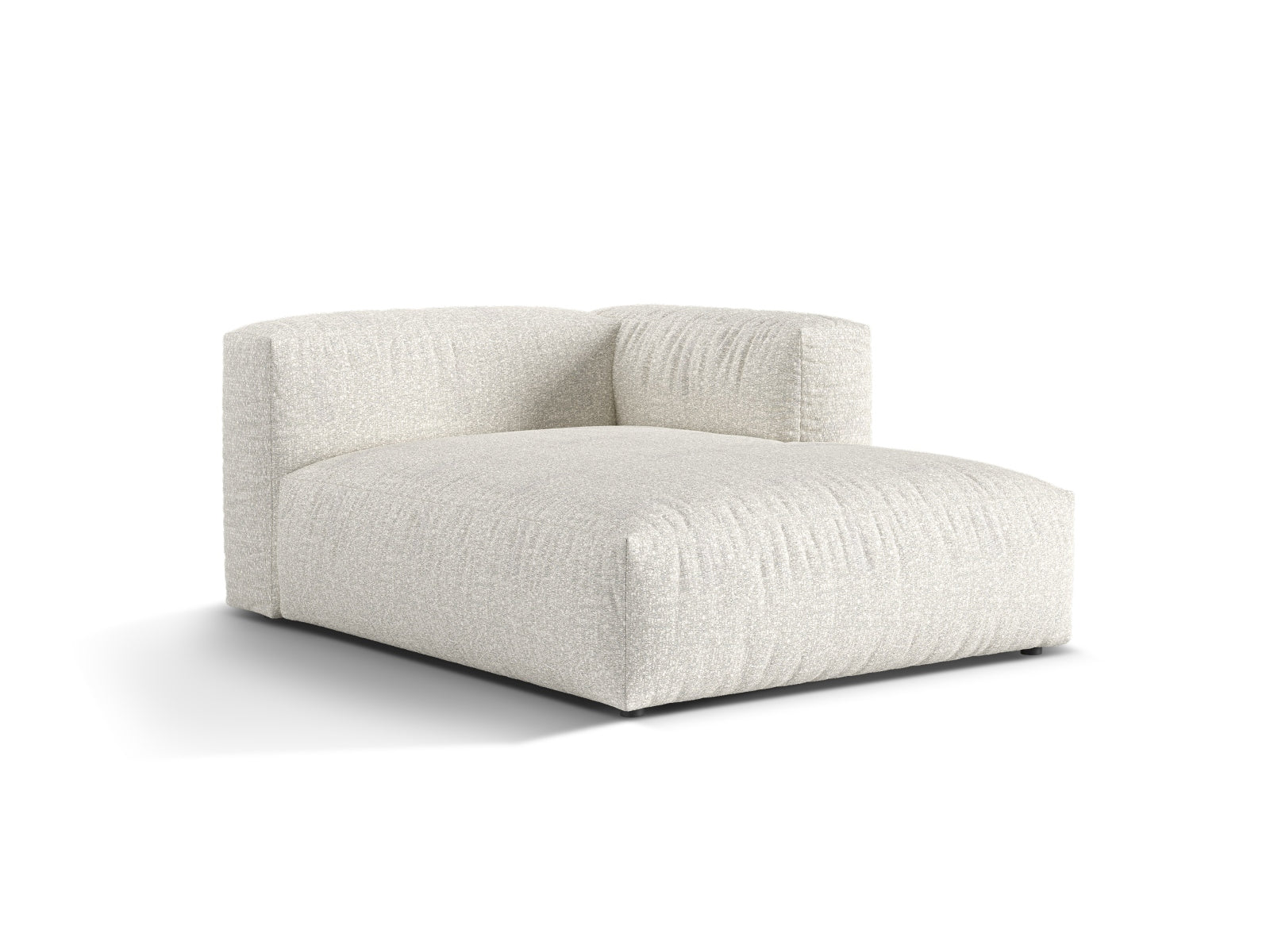 Elegante 1-Sitzer Chaise Longue Rechts Martina in stilvollem Grey Beige Melange, ideal für moderne Wohnräume und vielseitige Sofa-Kombinationen.