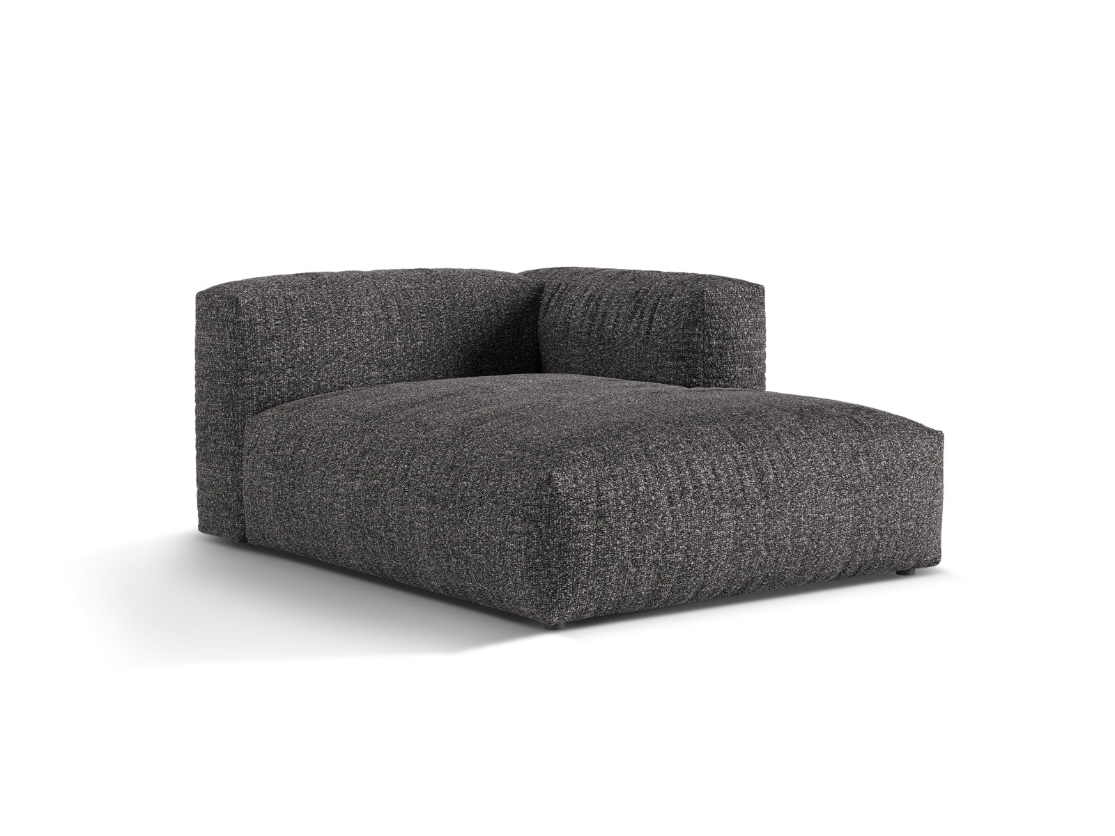 Elegante 1-Sitzer Chaise Longue Rechts Martina in Anthrazit, ideal für stilvolle Wohnräume. Teil der modularen Sofaserie von Micadoni.