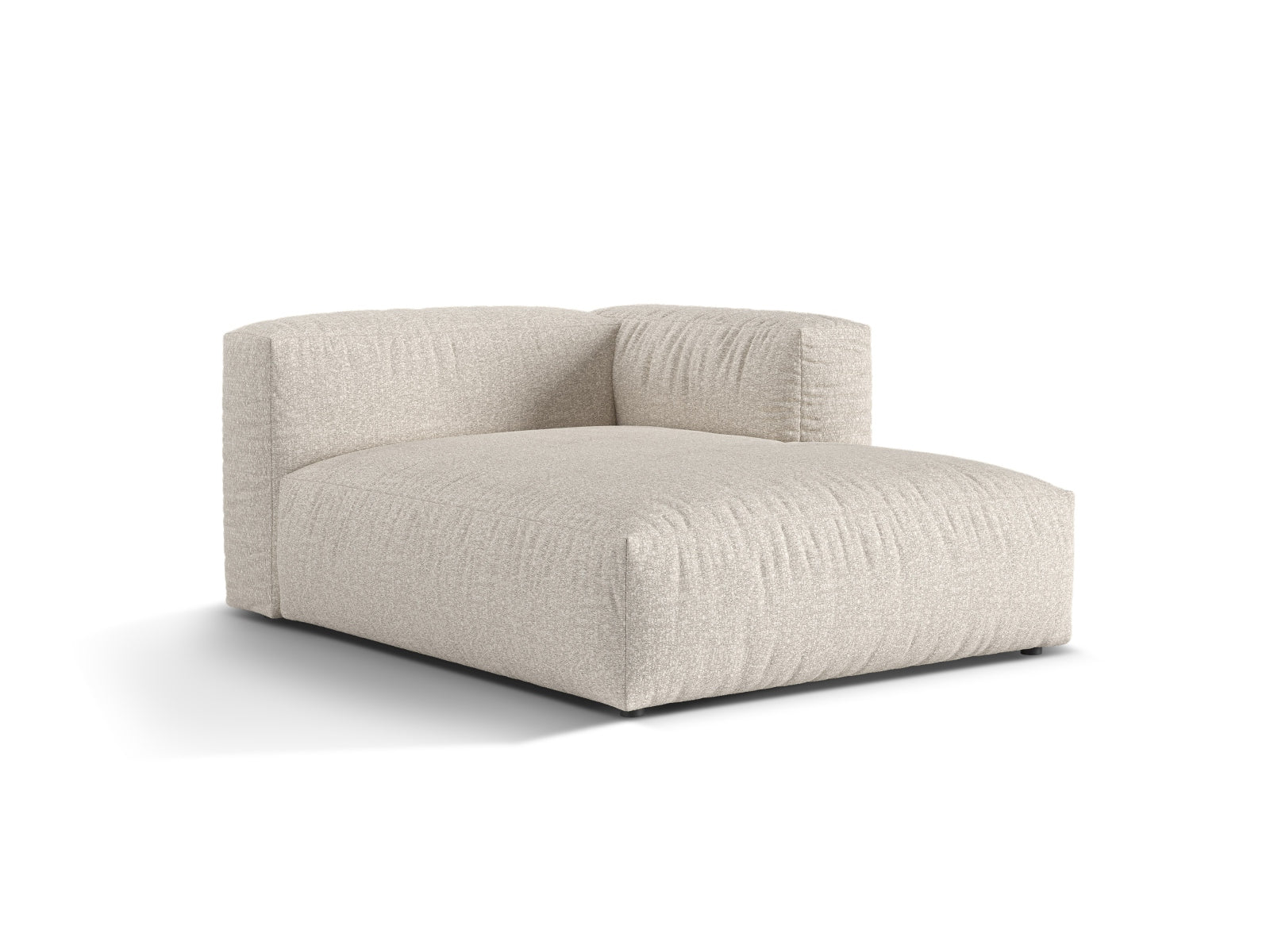 Elegante 1-Sitzer Chaise Longue Rechts Martina in sanftem Beige, ideal für stilvolle Wohnräume und vielseitige Sofa-Kombinationen.