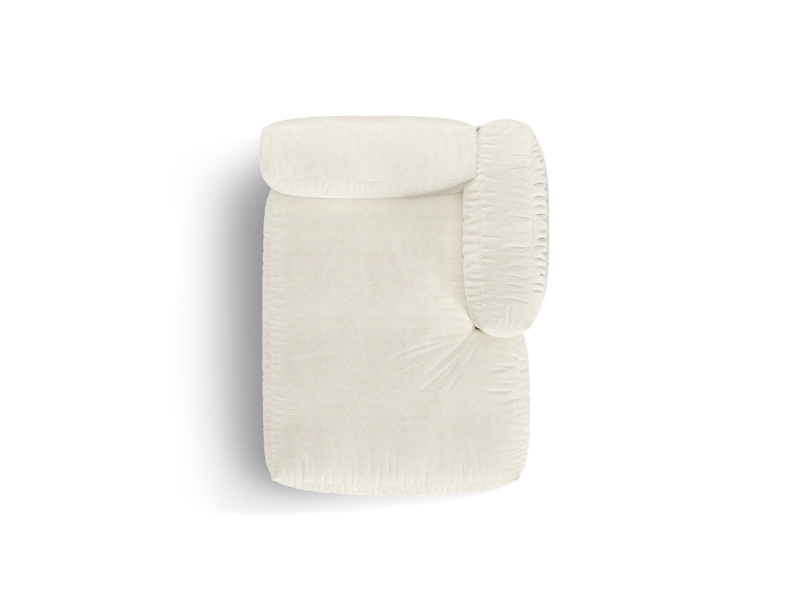 Stilvolle 1-Sitzer Chaise Longue Rechts Martina in sanftem Ivory-Monet, perfekt für moderne Wohnkonzepte und gemütliche Auszeiten.