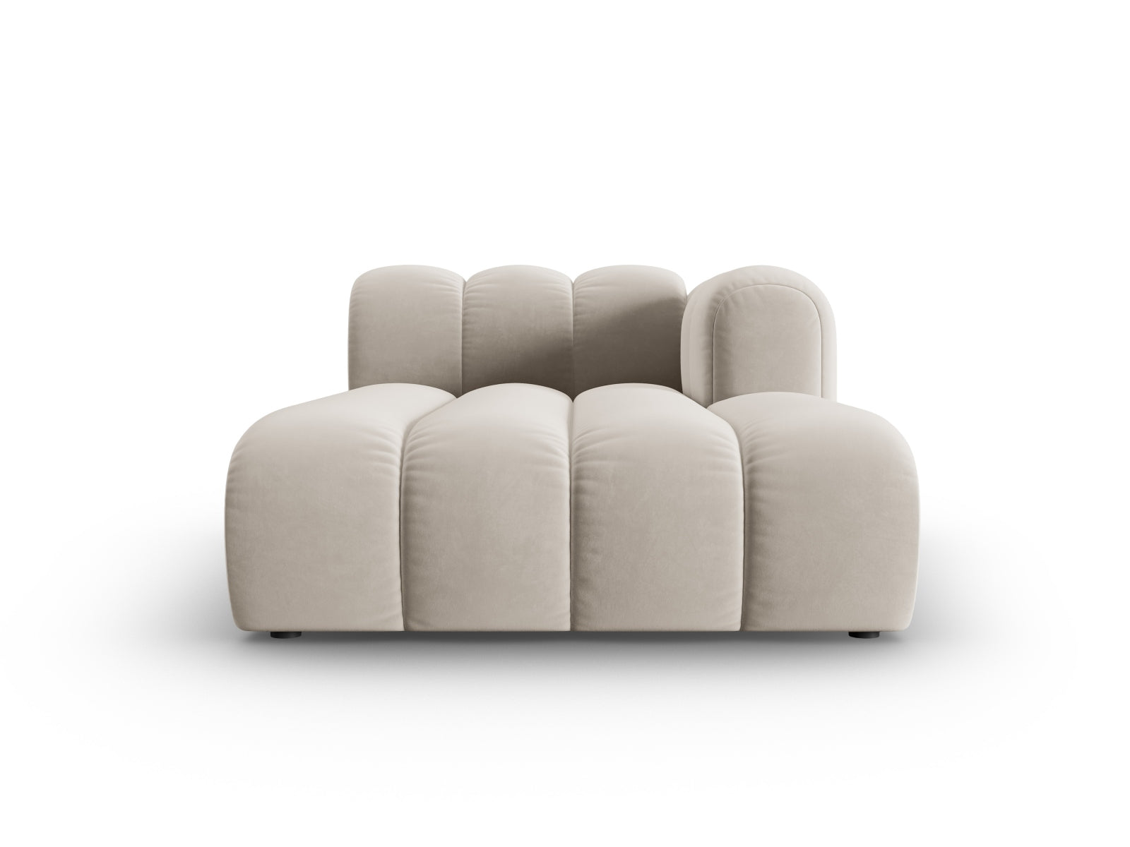 Lupine Velour Sofa Chaise Lounge rechts 2 Sitzer in Beige präsentiert im Onlineshop von KAQTU Design AG. L-Sofa rechts ist von Micadoni