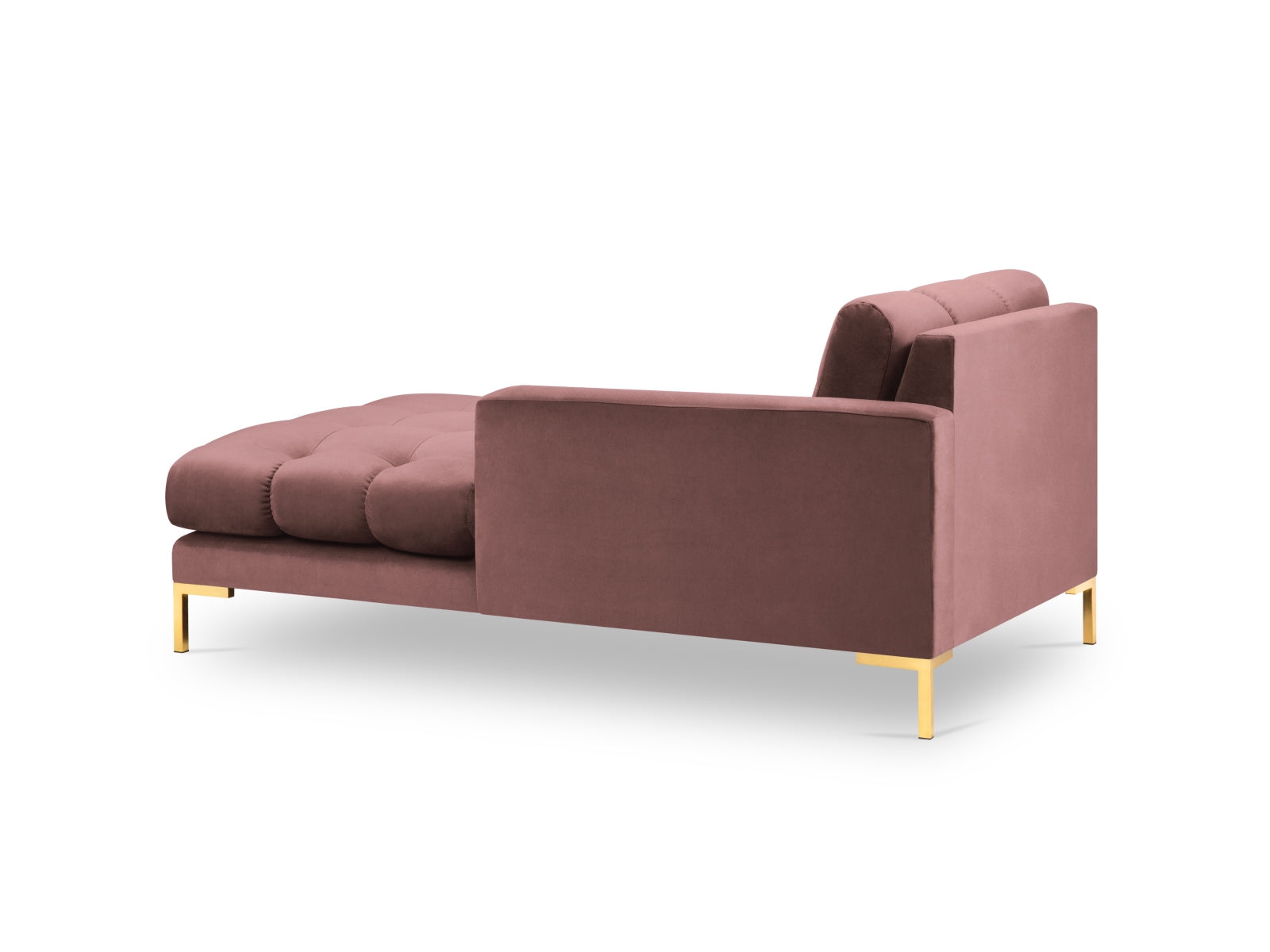 Mamaia Velour Sofa Chaise Lounge rechts 1 Sitz in Pink/Gold präsentiert im Onlineshop von KAQTU Design AG. L-Sofa rechts ist von Micadoni